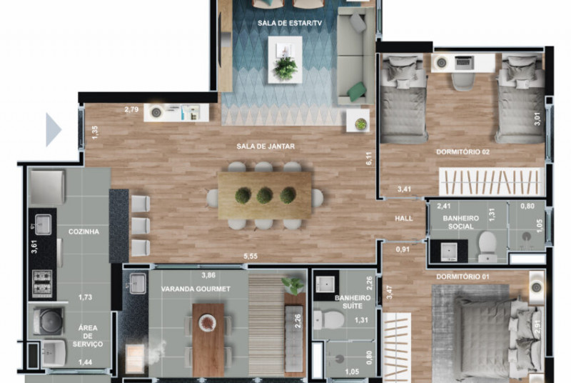 Apartamento à venda Jardim Jacyra com 83m² e 3 quartos por R$ 539.000 - 1657576774-18.jpeg