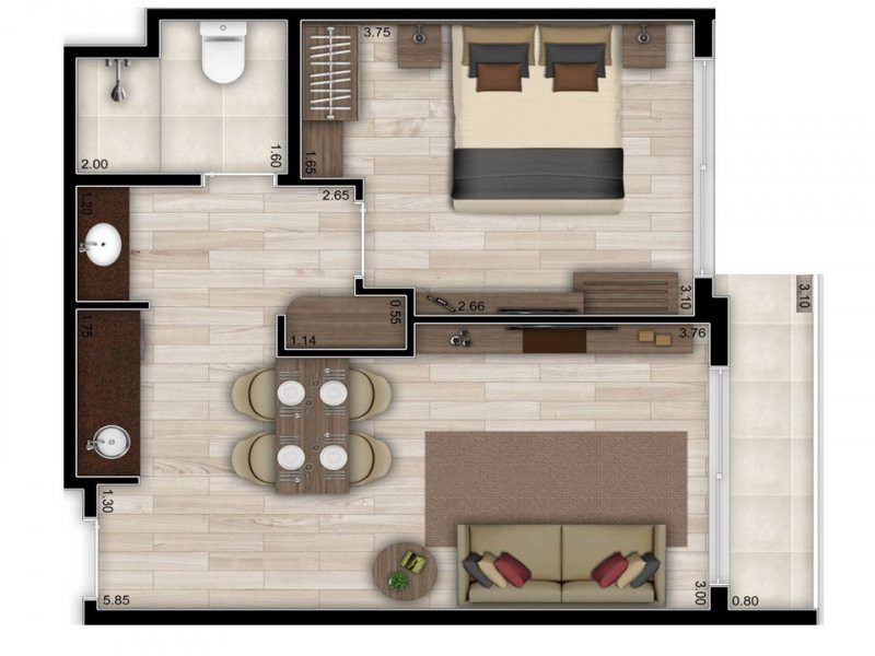 Apartamento à venda centro com 43m² e 1 quarto por R$ 75.000 - 1974708933-800x600-1958731337-planta-baixa-apto-437.jpg