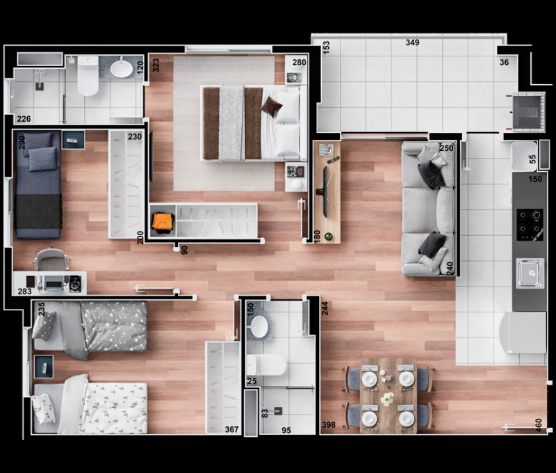 Apartamento à venda Campo Comprido com 80m² e 3 quartos por R$ 550.000 - 947563365-planta.png