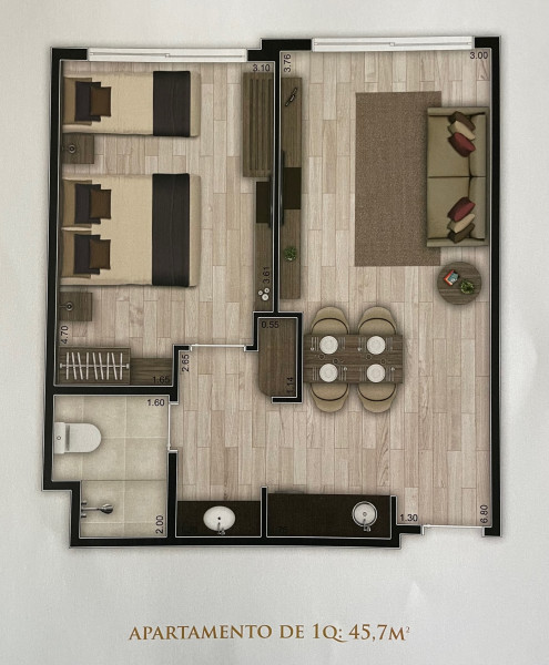 Apartamento à venda Carazal com 45m² e 1 quarto por R$ 89.000 - 1427786852-27-planta.jpg