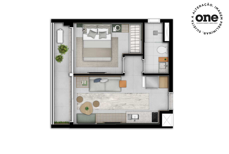 Apartamento à venda Ipiranga  com 33m² e 1 quarto por R$ 400.000 - 554139035-planta.jpg