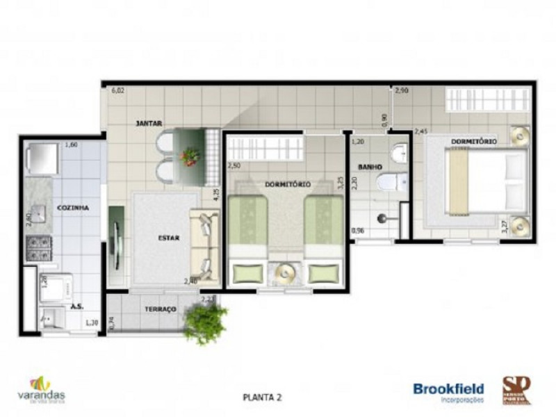 Apartamento à venda Loteamento Villa Branca com 53m² e 2 quartos por R$ 330.000 - 1162124580-00-planta.jpg