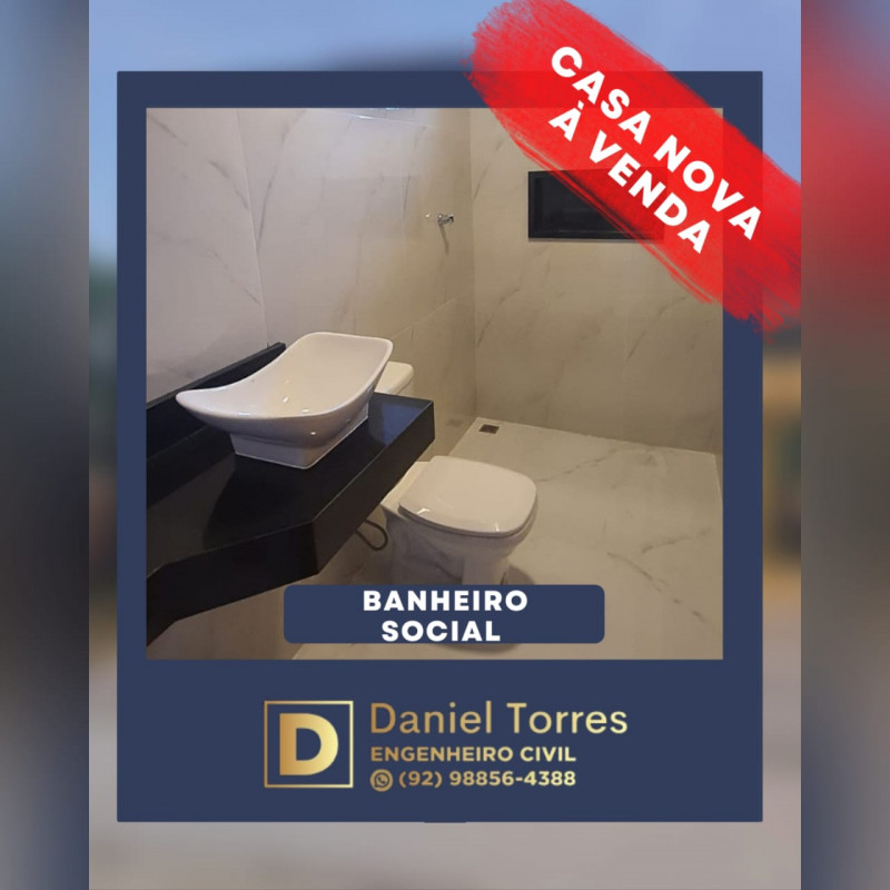 Casa de condomínio à venda Ponta Negra com 149m² e 3 quartos por R$ 780.000 - 1778141382-banheiro-social.jpeg