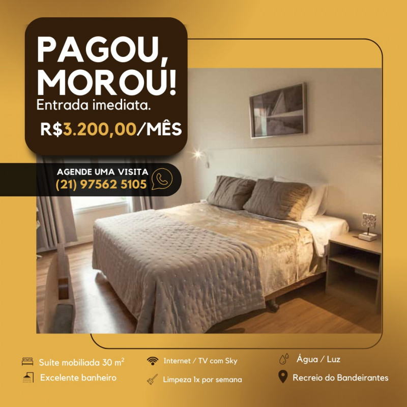 Loft para alugar Recreio dos Bandeirantes com 35m² e 1 quarto por R$ 3.200 - 226250828-suite-ath.jpg