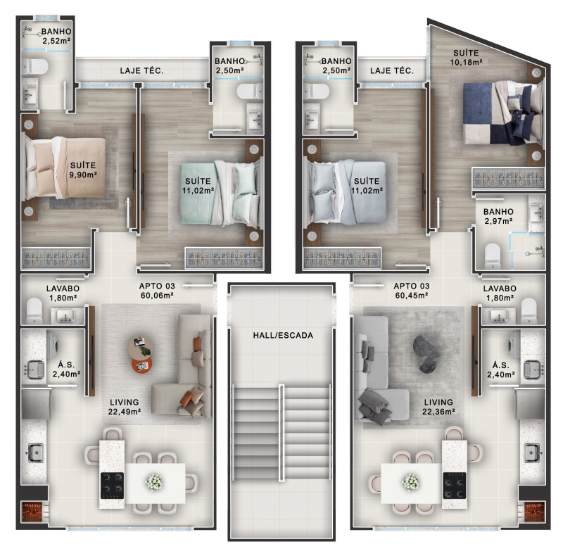 Apartamento à venda Rio Pequeno com 60m² e 2 quartos por R$ 389.000 - 1008970887-tipo-05-a-01.jpg