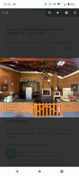 Casa de condomínio à venda Parque Rio Abaixo com 1002m² e 5 quartos por R$ 1.450.000 - 1269102009-screenshot-20230616-212508.png