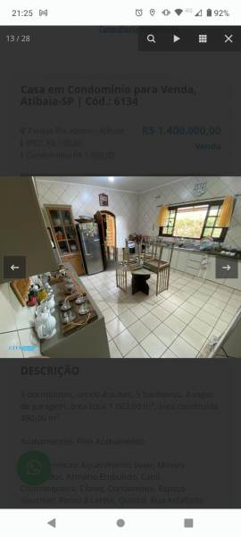 Casa de condomínio à venda Parque Rio Abaixo com 1002m² e 5 quartos por R$ 1.450.000 - 1297596131-screenshot-20230616-212518.png
