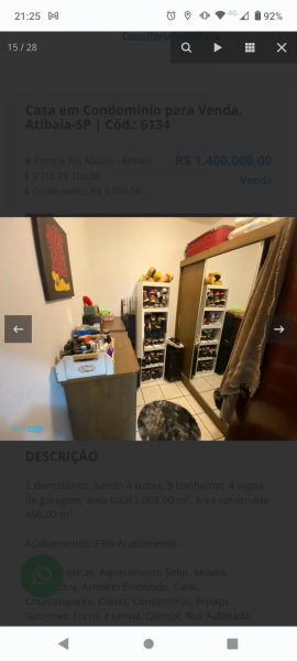 Casa de condomínio à venda Parque Rio Abaixo com 1002m² e 5 quartos por R$ 1.450.000 - 132607134-screenshot-20230616-212523.png