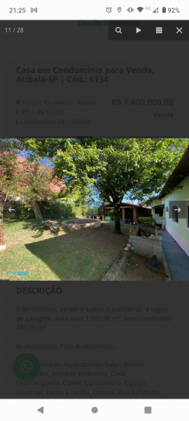 Casa de condomínio à venda Parque Rio Abaixo com 1002m² e 5 quartos por R$ 1.450.000 - 1981536774-screenshot-20230616-212513.png