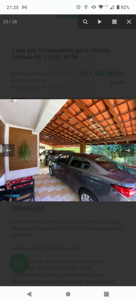 Casa de condomínio à venda Parque Rio Abaixo com 1002m² e 5 quartos por R$ 1.450.000 - 701644191-screenshot-20230616-212542.png