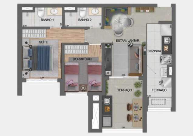 imóvel com 64m²