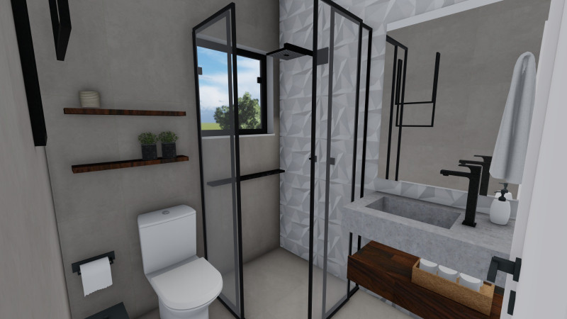 Casa de condomínio à venda Eugênio de Melo com 210m² e 4 quartos por R$ 1.390.000 - 1598847060-fotos-k4-design1-banheiro-social-superior2.jpeg