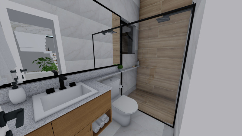 Casa de condomínio à venda Eugênio de Melo com 210m² e 4 quartos por R$ 1.390.000 - 877502599-fotos-k4-design2-banheiro-social-terreo.jpeg