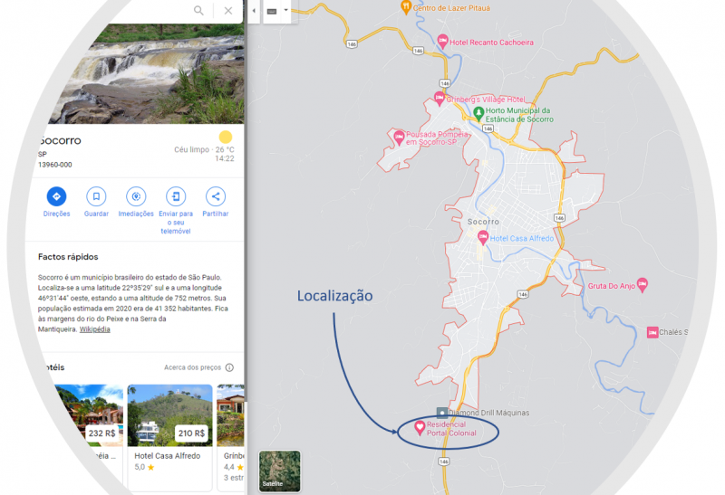 Terreno à venda Socorro com 253m² e 1 quarto por R$ 95.000 - 226454491-localizacao-google-maps.PNG