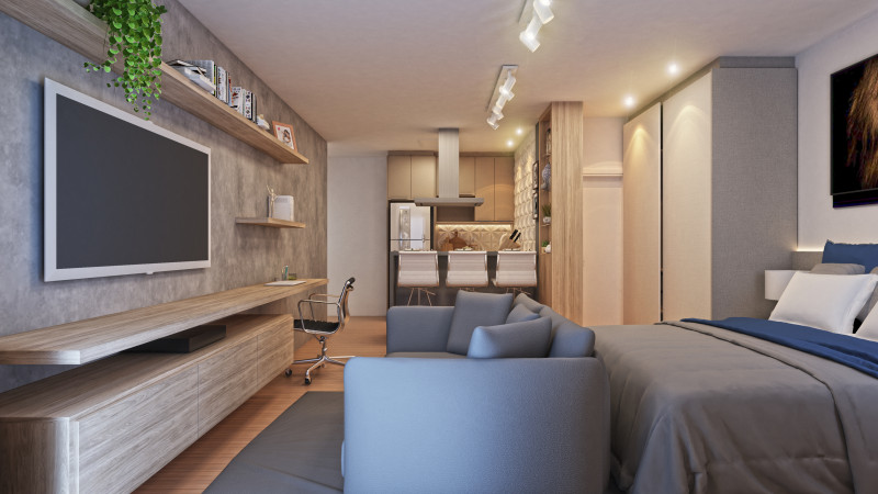 Studio à venda Kobrasol com 37m² e 1 quarto por R$ 460.000 - 1327104974-camera-5.jpg