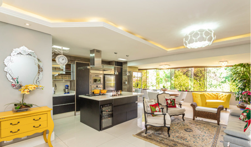 Apartamento à venda Jardim Itu com 251m² e 3 quartos por R$ 1.450.000 - 287219092-ampla-sala-de-estar-jantar-e-cozinha-gourmet-com-3-ambientes-vista-para-mata.PNG