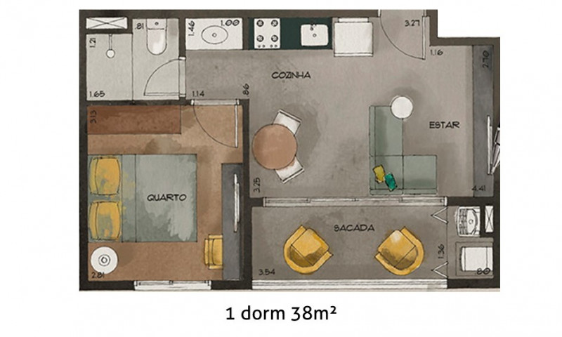 Apartamento à venda Vila Monte Alegre com 40m² e 1 quarto por R$ 500.000 - 617404237-slide2.jpg