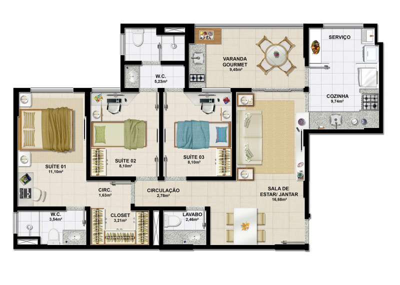 Apartamento à venda Parque Bela Vista com 82m² e 3 quartos por R$ 525.000 - 579577106-inbound909724990074402038.jpg