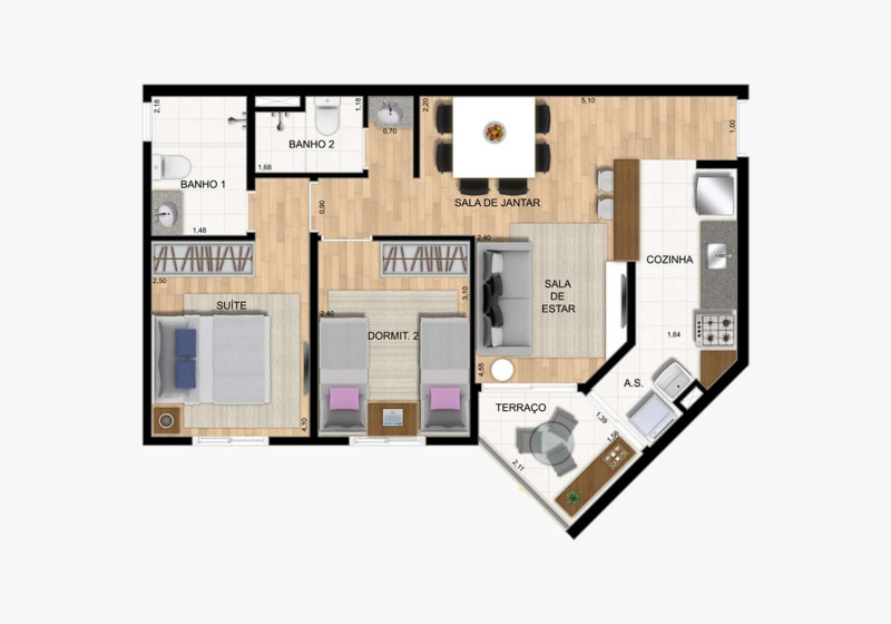 Apartamento à venda Vila Prudente com 55m² e 2 quartos por R$ 415.000 - 300621248-planta-1578586854914.jpeg