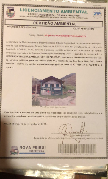 imóvel com 20m² - Lumiar - Nova Friburgo