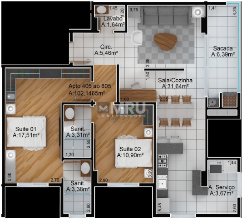 Apartamento à venda Centro com 103m² e 2 quartos por R$ 790.000 - 569925150-plantabase.png