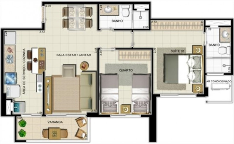 Apartamento à venda Ponta Negra com 65m² e 2 quartos por R$ 480.000 - 969654838-life-ponta-negra-capital-rossi-2-quartos-1.jpg