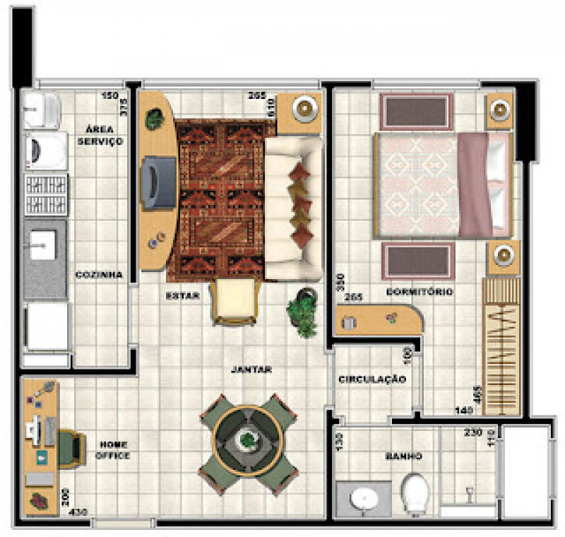 Apartamento à venda Centro com 4660m² e 1 quarto por R$ 270.000 - 169641205-quadra-sao-paulo-towers-resid-planta-1dorm.jpg