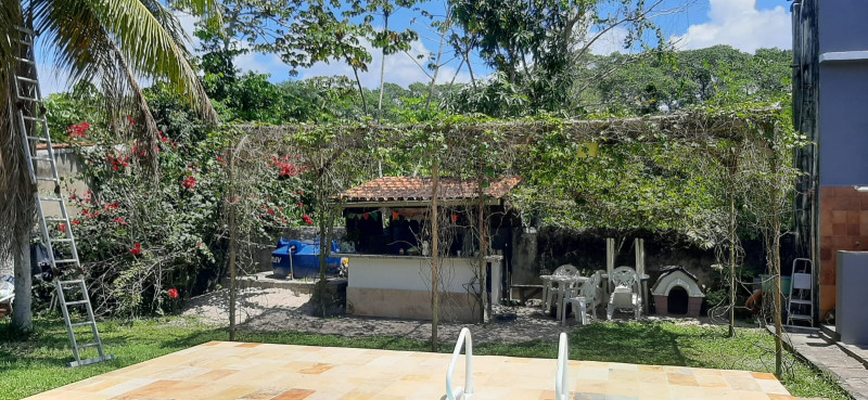 Casa de condomínio à venda Centro com 1200m² e 6 quartos por R$ 690.000 - 1977135026-area-de-churraqueira-e-pe-de-maracuja.jpg