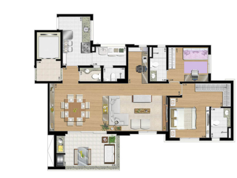 Apartamento à venda Imirim com 110m² e 3 quartos por R$ 1.050.000 - familysant-planta-de-110-m2-privativos-living-ampliado-2-suites.jpg