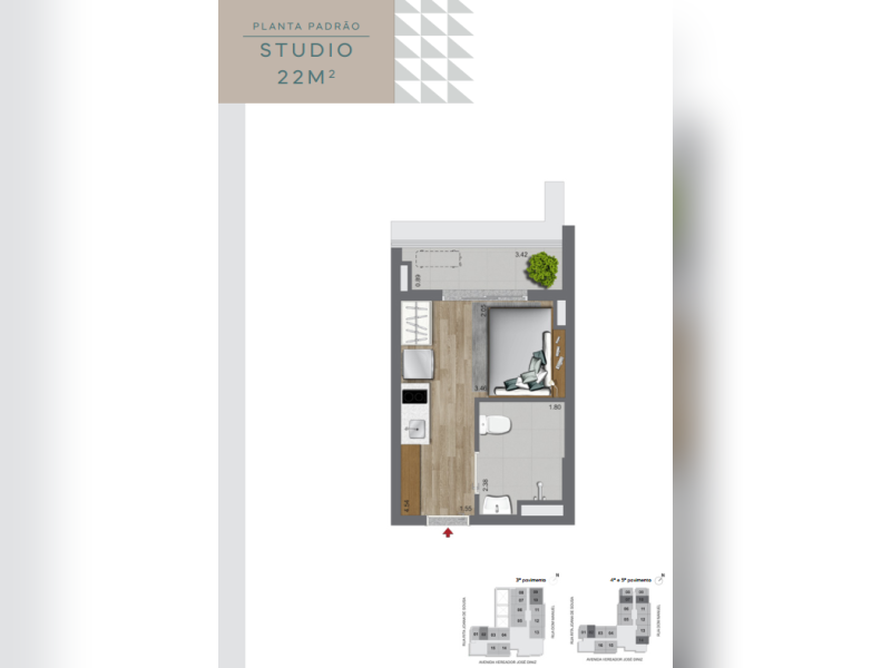 Studio à venda Brooklin com 22m² e 1 quarto por R$ 80.000 - nr04.PNG