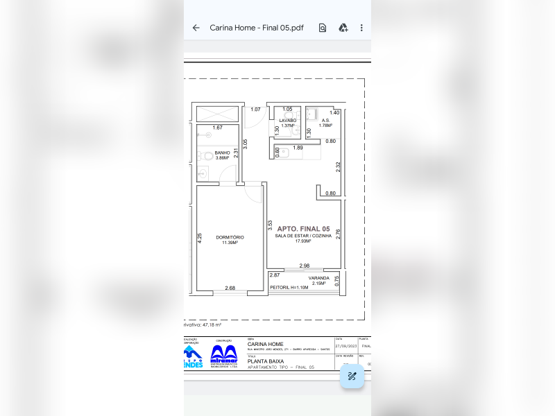 Apartamento à venda Embaré com 47m² e 1 quarto por R$ 580.000 - screenshot-20240806-204649.png