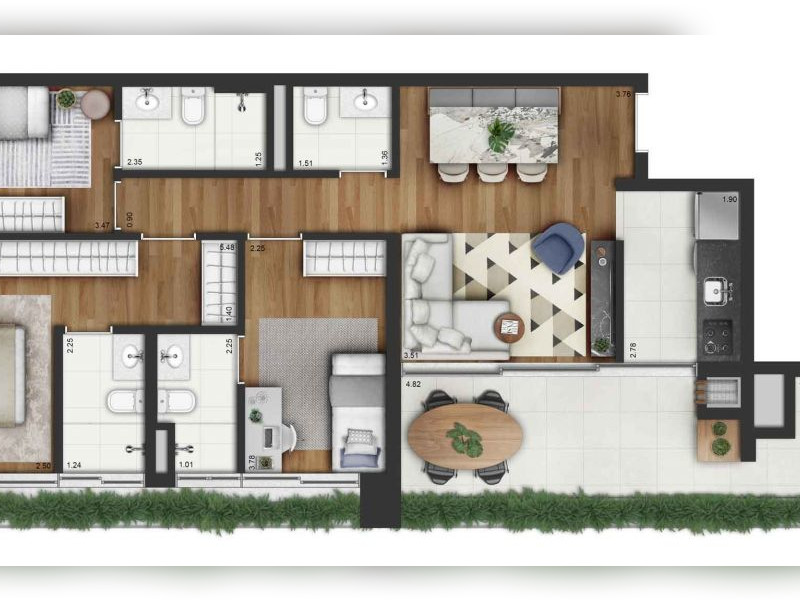 Apartamento à venda Campo Belo com 105m² e 3 quartos por R$ 1.640.000 - planta.jpg