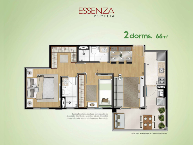 Apartamento à venda Pompéia com 66m² e 2 quartos por R$ 950.000 - planta-zoom-2.jpg