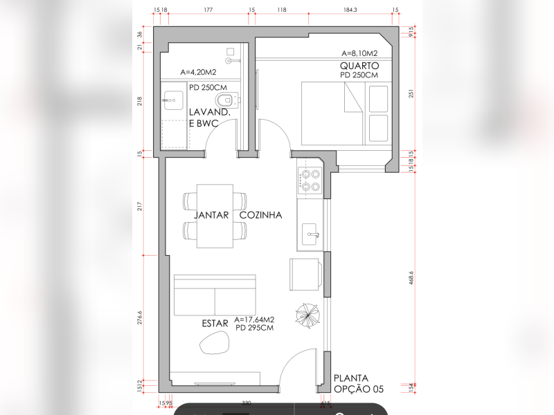 Apartamento à venda Centro com 31m² e 1 quarto por R$ 289.000 - planta-centro.png