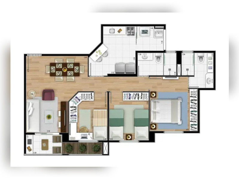 Apartamento à venda Mooca com 69m² e 3 quartos por R$ 665.000 - 101-planta.jpg