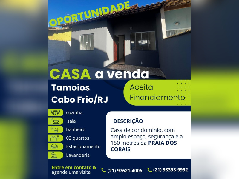 imóvel com 65m² - Unamar (Tamoios) - Cabo Frio