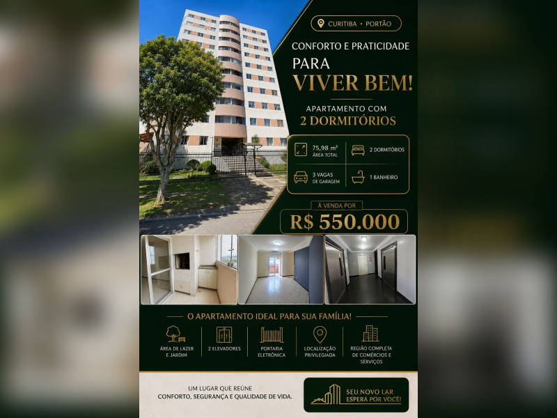 imóvel com 76m² - Portão - Curitiba