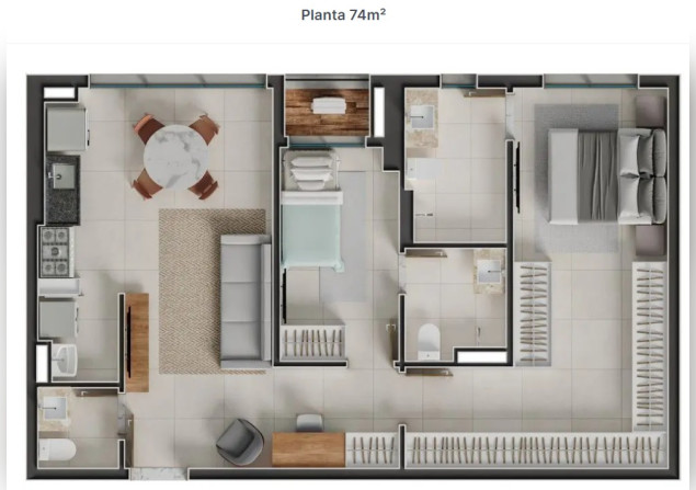 imóvel com 74m²