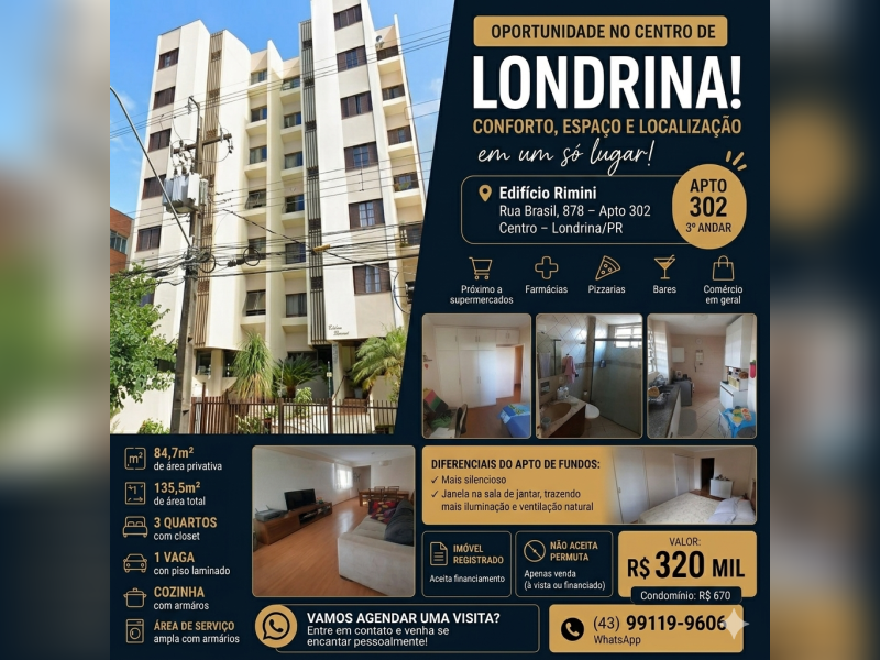 imóvel com 85m² - Centro - Londrina
