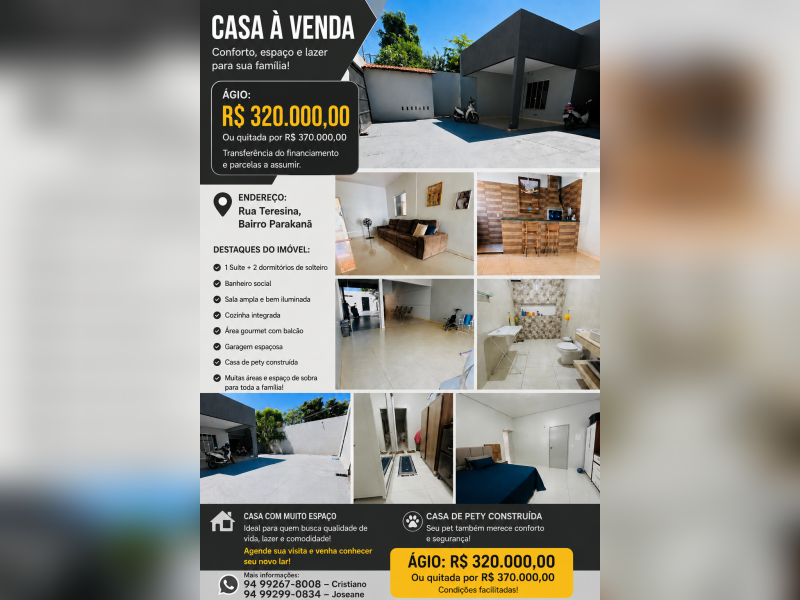 imóvel com 170m² - Parakanã - Canaa dos Carajas