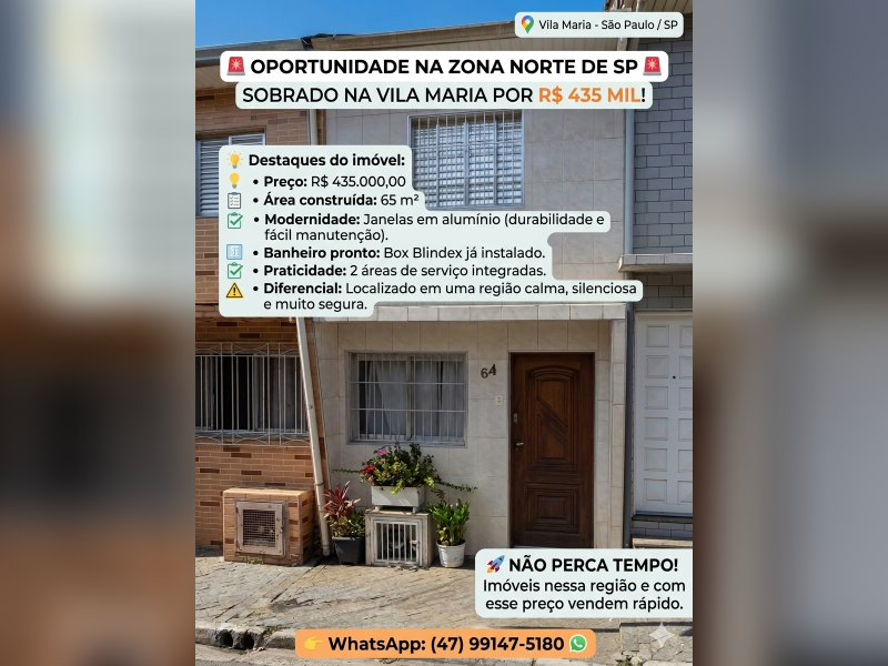 imóvel com 65m² - Vila Maria Alta - São Paulo