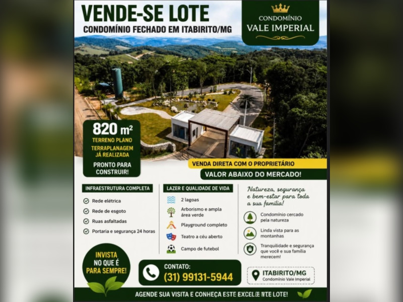 imóvel com 820m² - Vale Imperial - Itabirito