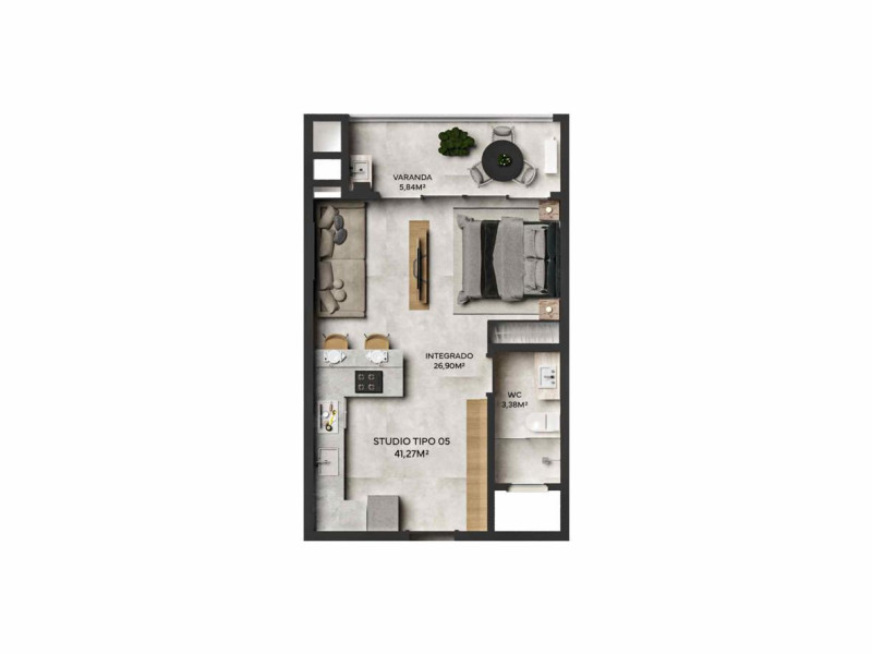 imóvel com 41m² - Centro - Porto Belo