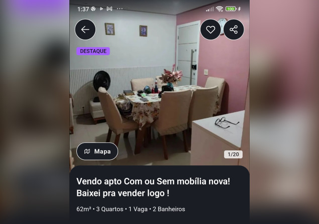 imóvel com 62m²