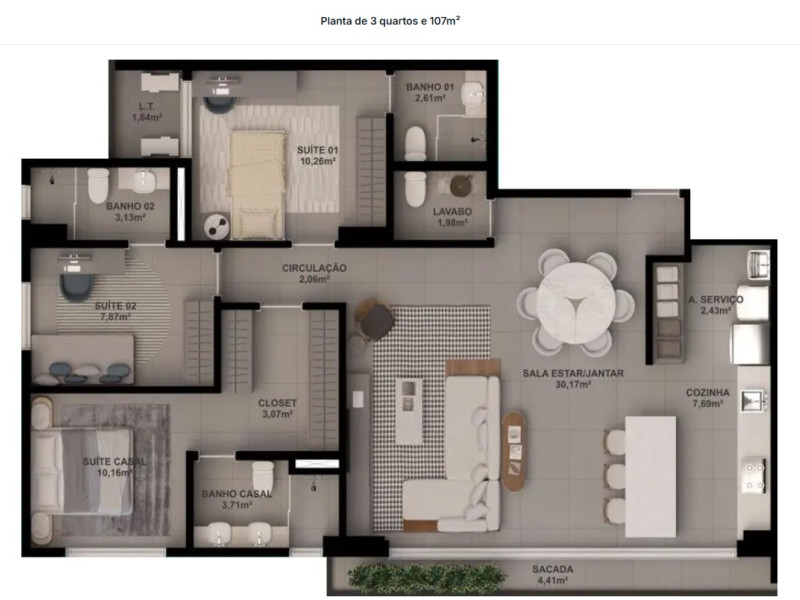 imóvel com 107m² - Jardim America - Goiânia