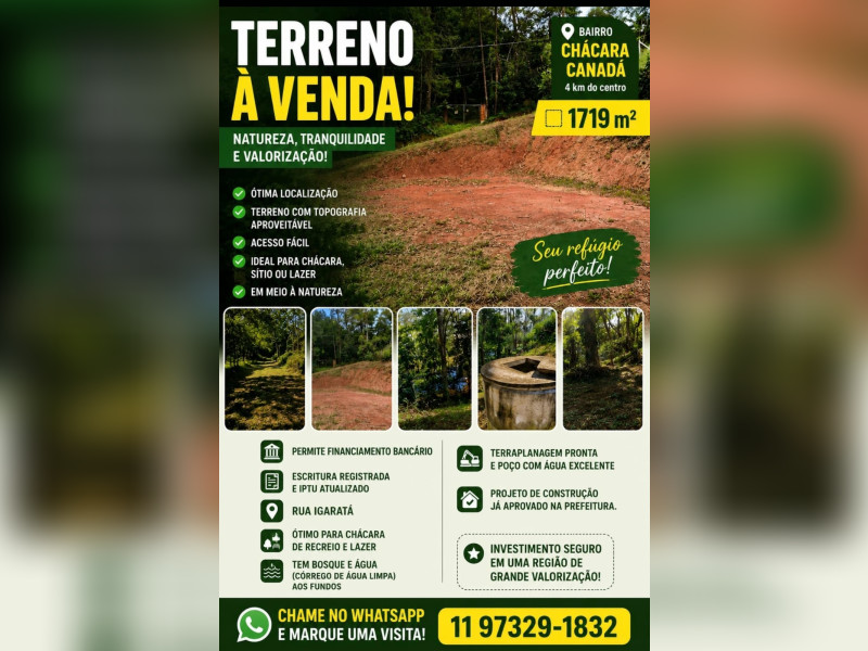 imóvel com 1719m² - Chácaras Reunidas Canadá - Santa Isabel