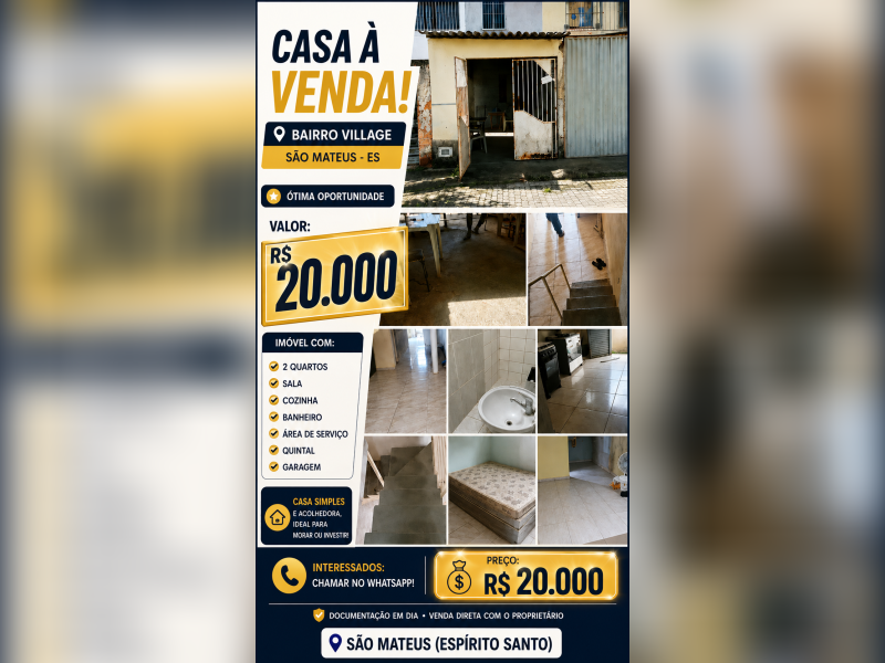 imóvel com 25m² - Centro - São Mateus