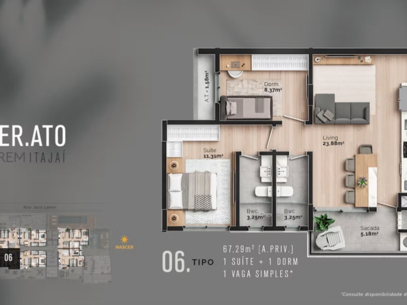 imóvel com 69m² - São Judas - Itajaí