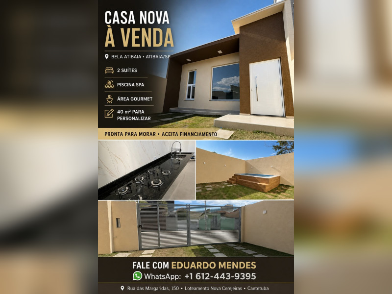 imóvel com 100m² - Nova Cerejeira - Atibaia