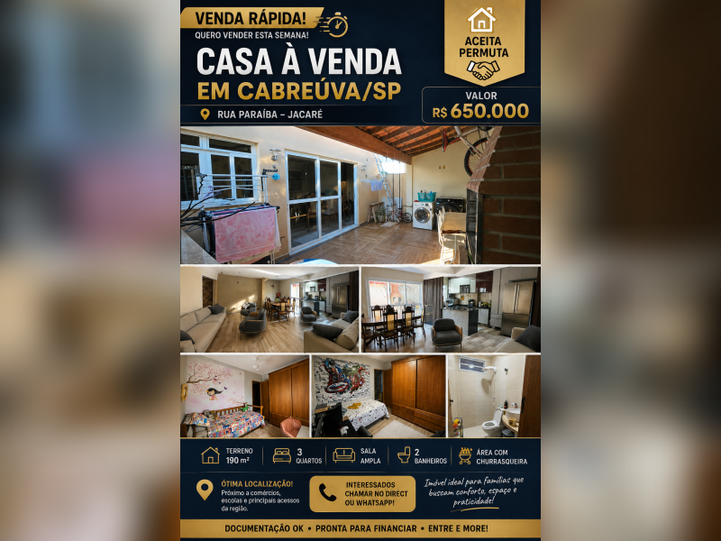 imóvel com 191m² - jacaré - Cabreúva